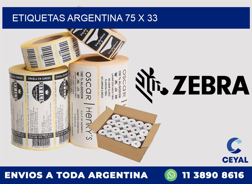 Etiquetas argentina 75 x 33