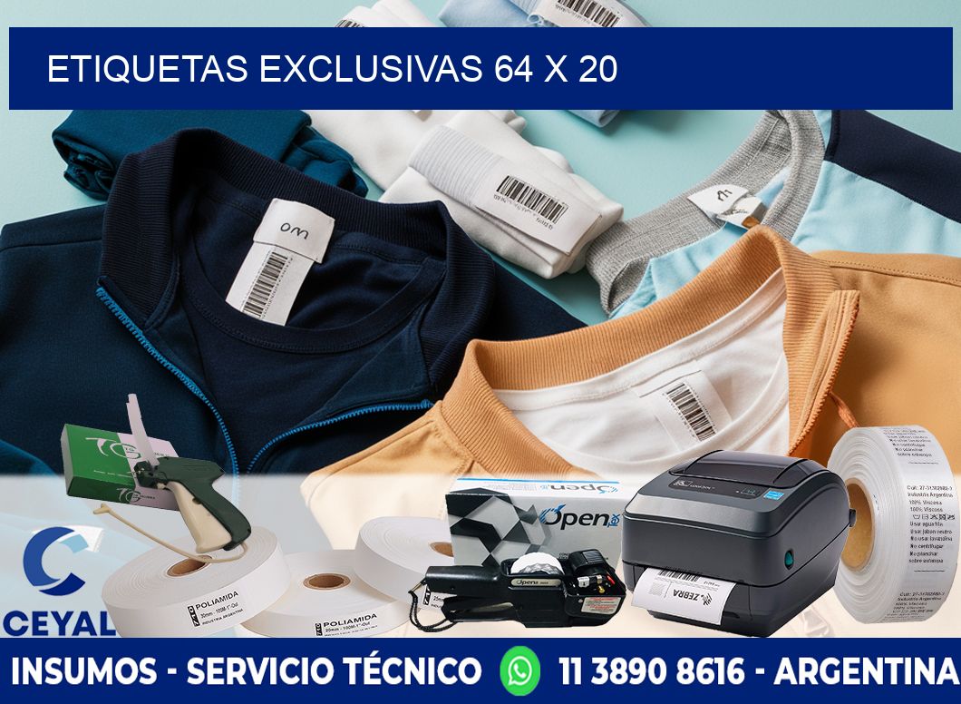 Etiquetas exclusivas 64 x 20