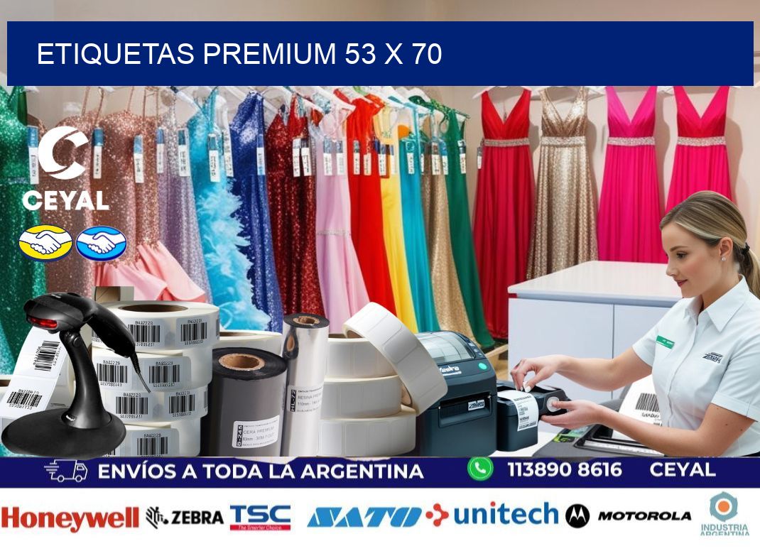 Etiquetas premium 53 x 70