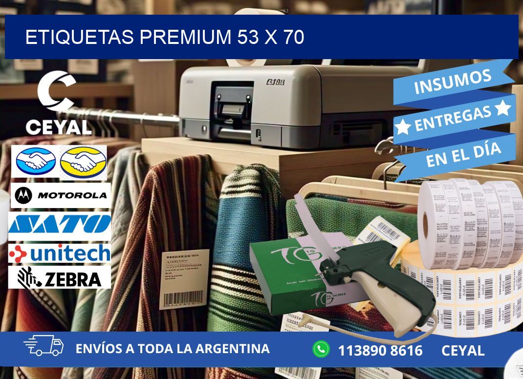 Etiquetas premium 53 x 70