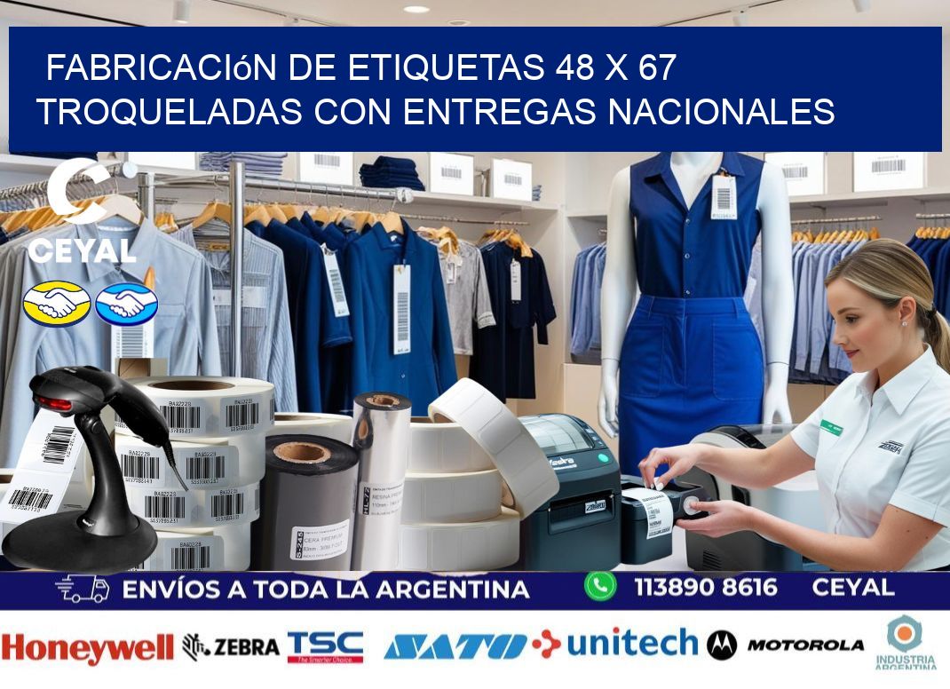 Fabricación de etiquetas 48 x 67 troqueladas con entregas nacionales