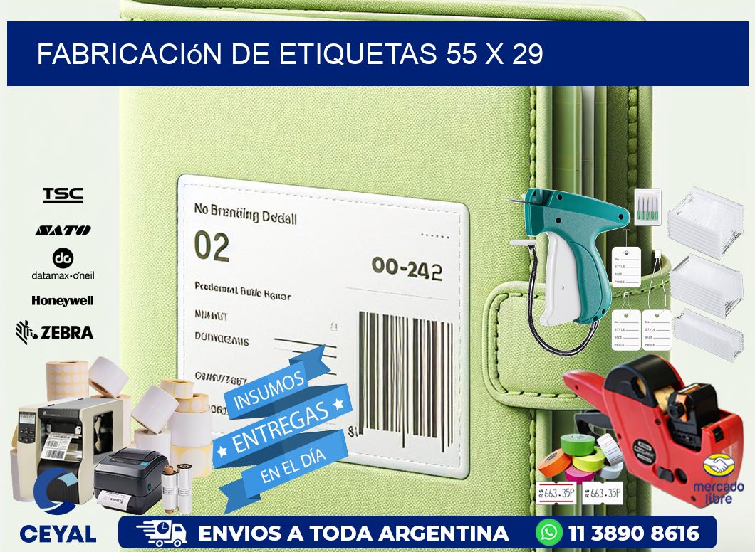 Fabricación de etiquetas 55 x 29