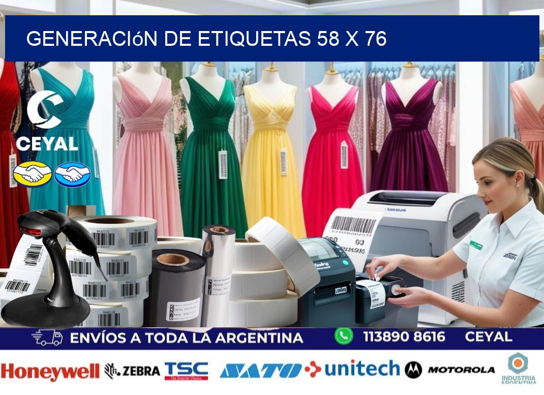 Generación de etiquetas 58 x 76