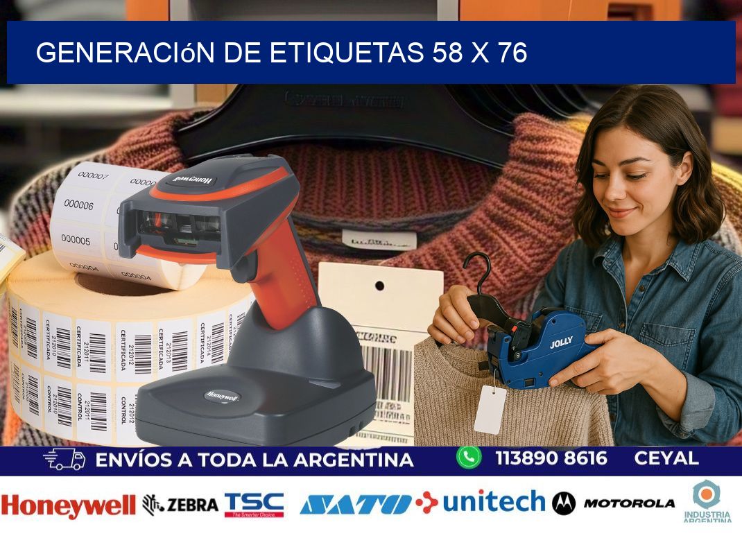Generación de etiquetas 58 x 76