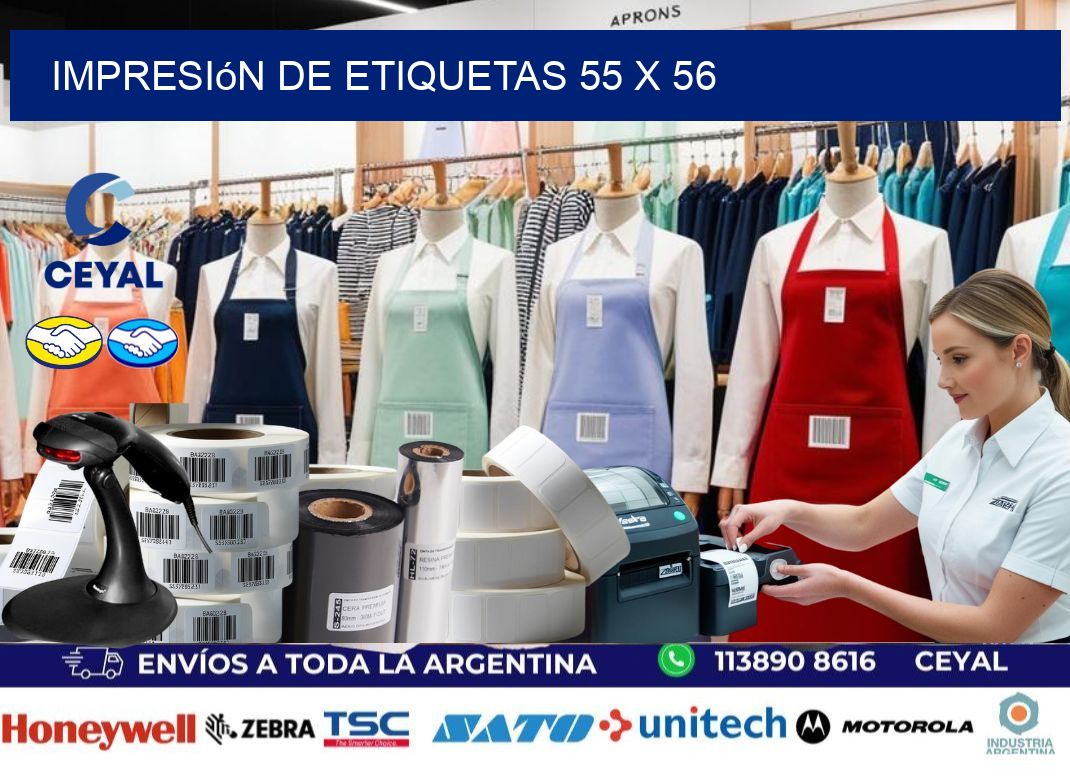 Impresión de etiquetas 55 x 56