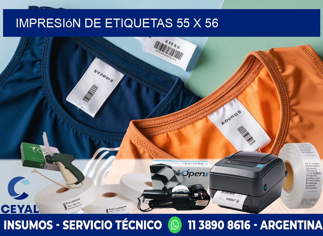 Impresión de etiquetas 55 x 56