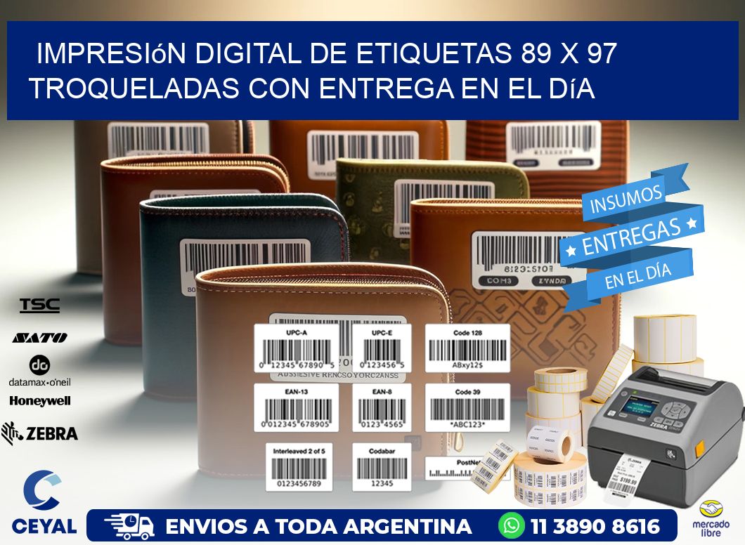 Impresión digital de etiquetas 89 x 97 troqueladas con entrega en el día