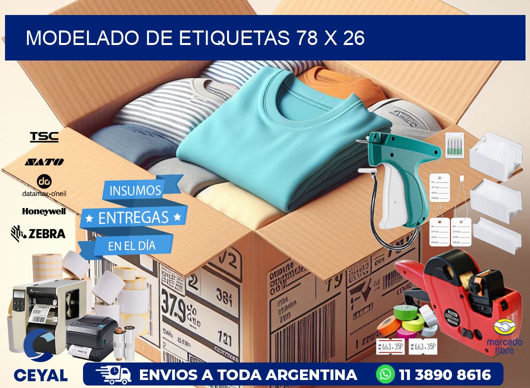 Modelado de etiquetas 78 x 26