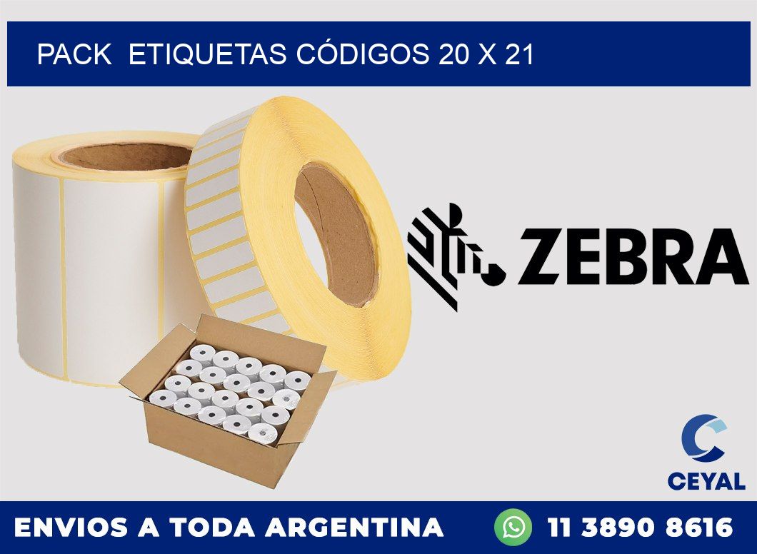 Pack  ETIQUETAS CÓDIGOS 20 x 21