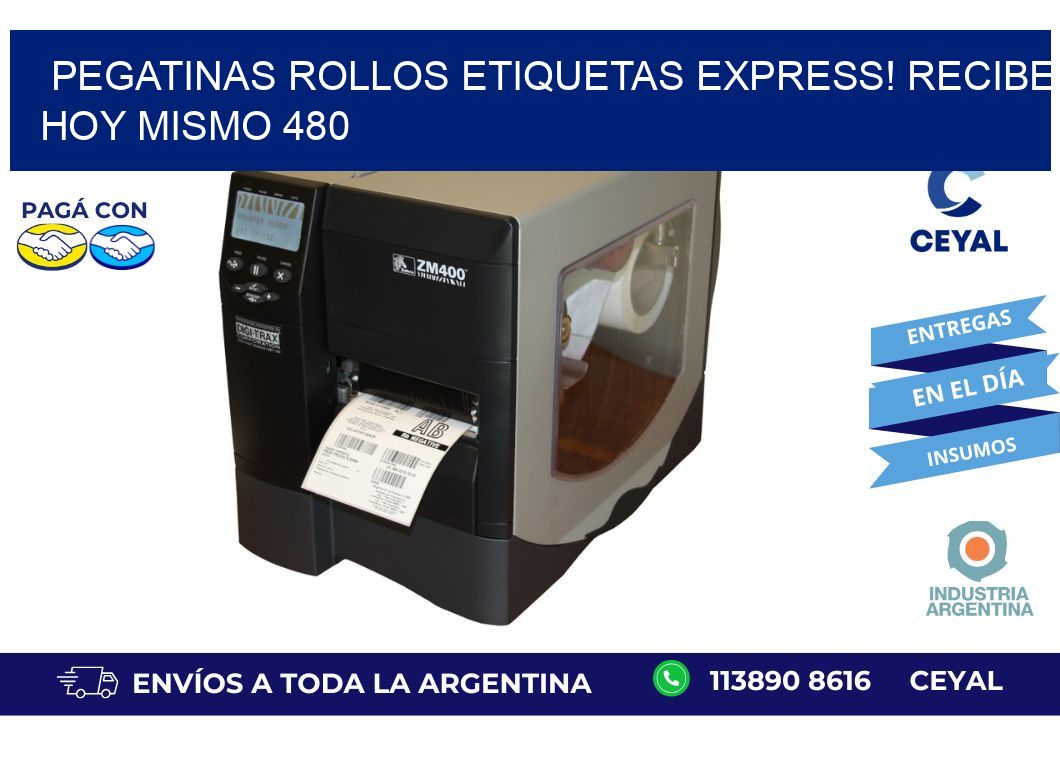 Pegatinas rollos etiquetas Express! Recibe Hoy Mismo 480