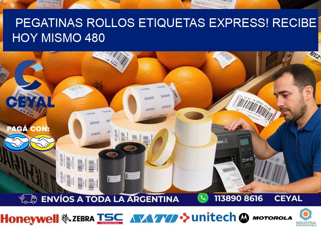 Pegatinas rollos etiquetas Express! Recibe Hoy Mismo 480
