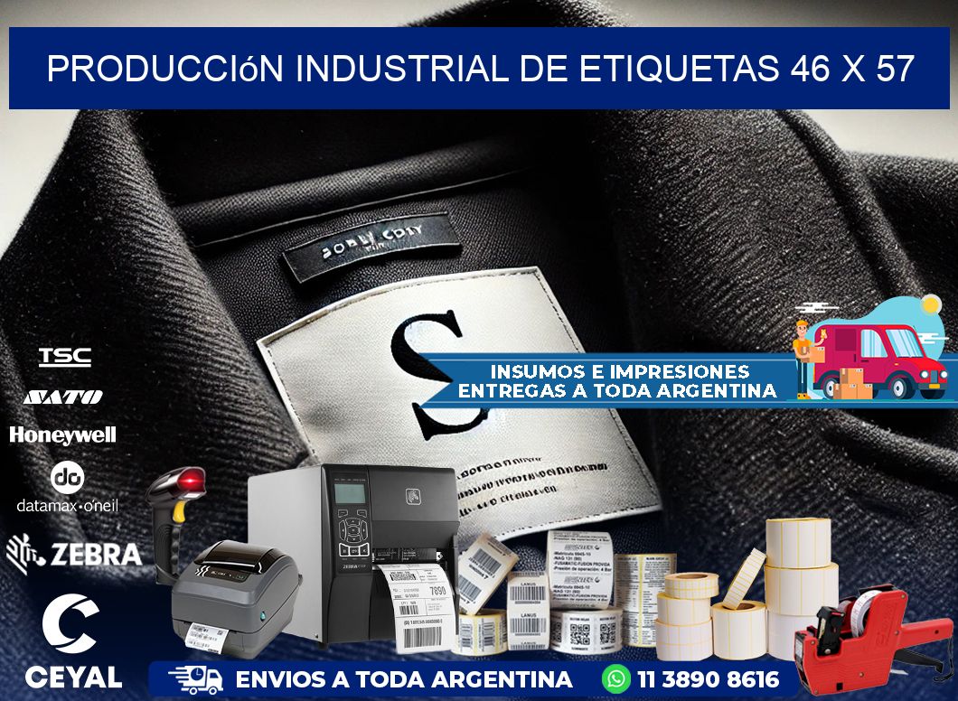 Producción industrial de etiquetas 46 x 57