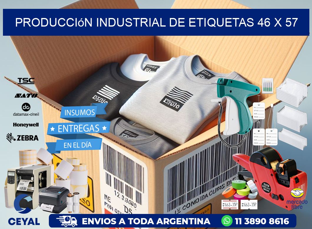 Producción industrial de etiquetas 46 x 57
