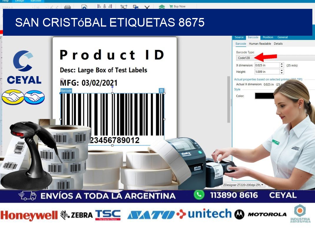 San Cristóbal etiquetas 8675
