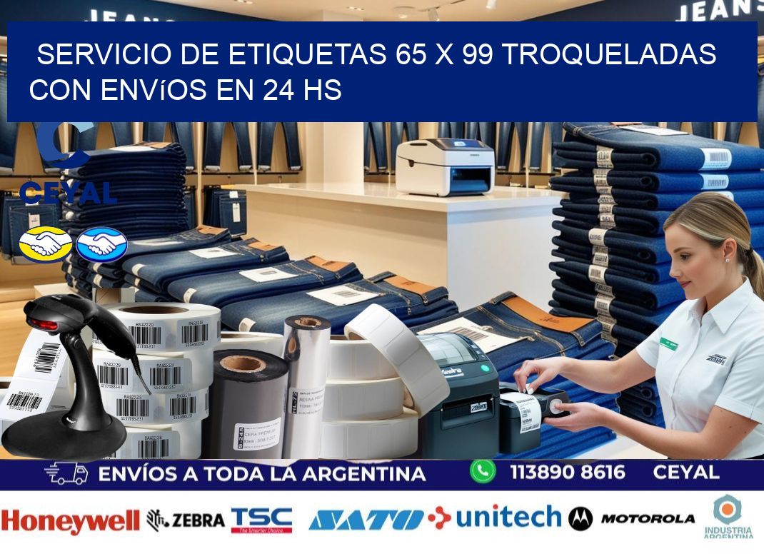 Servicio de etiquetas 65 x 99 troqueladas con envíos en 24 hs