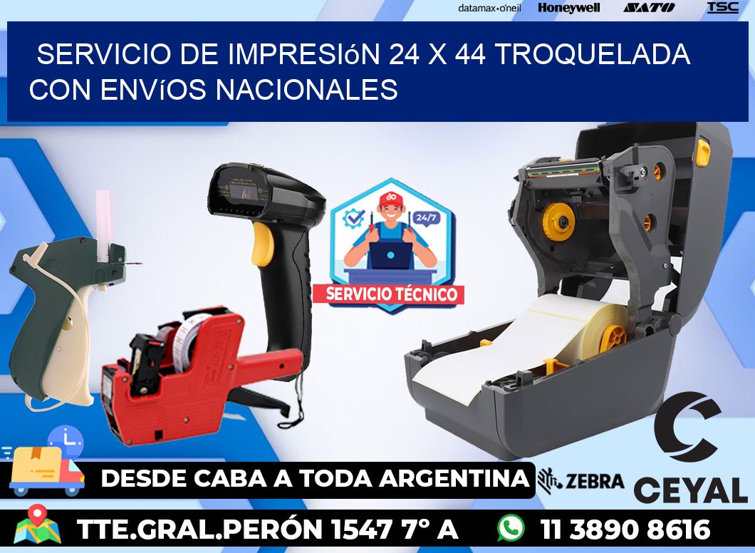 Servicio de impresión 24 x 44 troquelada con envíos nacionales