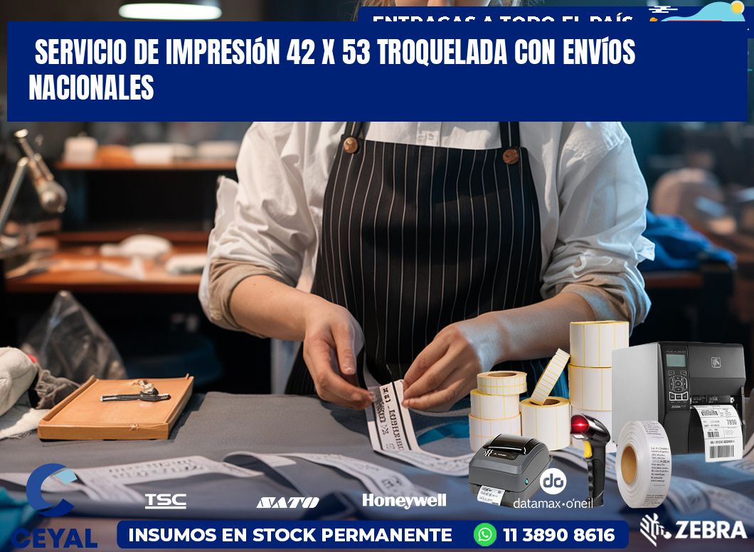 Servicio de impresión 42 x 53 troquelada con envíos nacionales