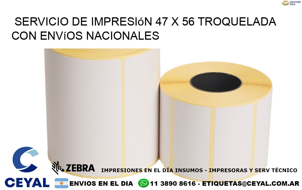 Servicio de impresión 47 x 56 troquelada con envíos nacionales
