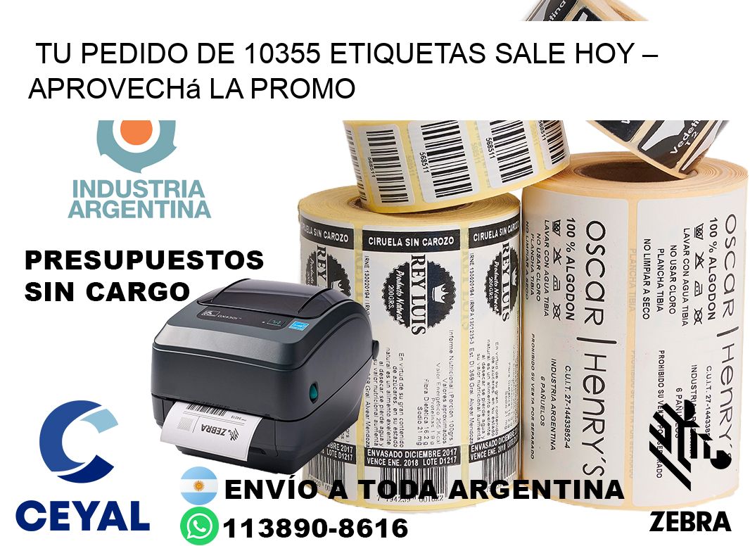 Tu Pedido de 10355 etiquetas Sale Hoy – Aprovechá la Promo
