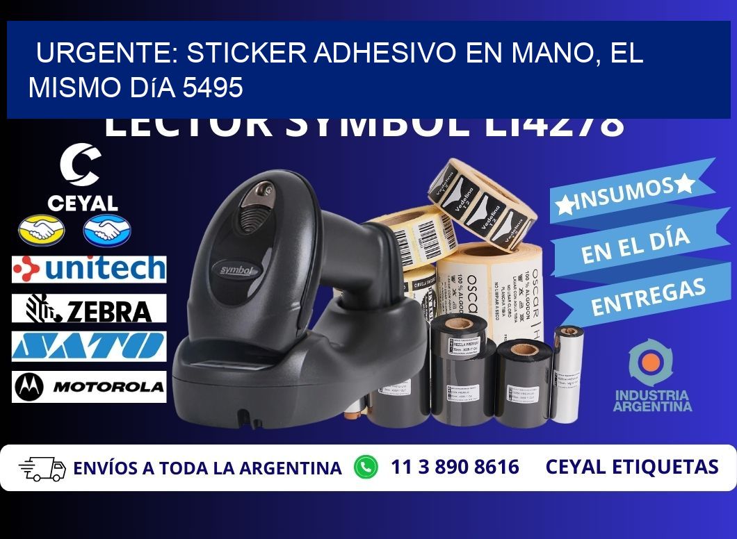 Urgente: Sticker adhesivo en Mano, el Mismo Día 5495