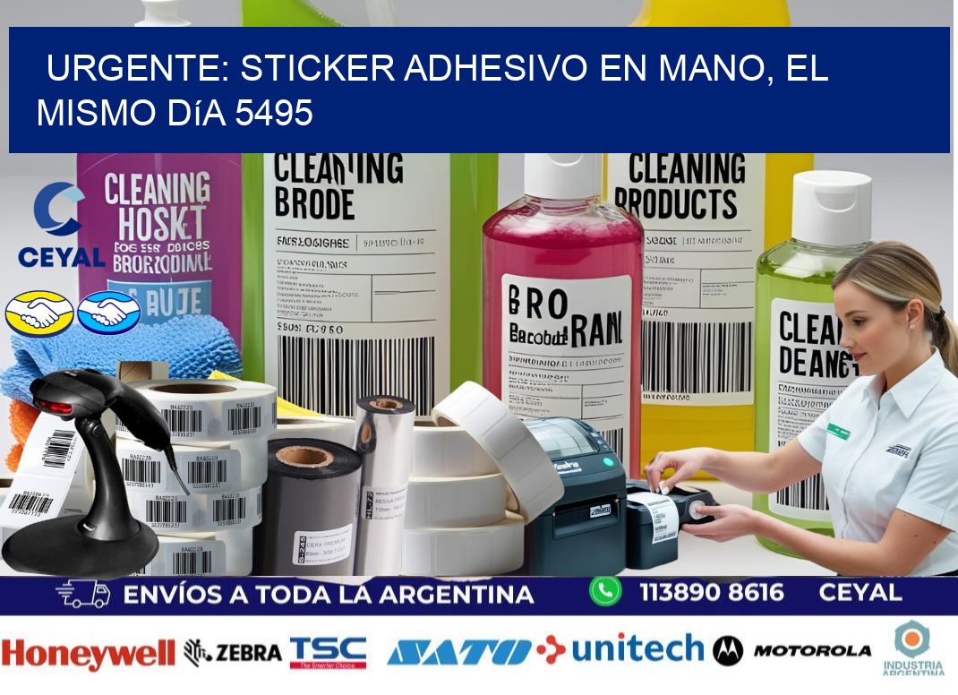 Urgente: Sticker adhesivo en Mano, el Mismo Día 5495