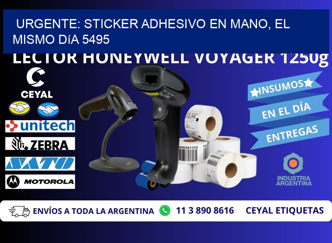Urgente: Sticker adhesivo en Mano, el Mismo Día 5495
