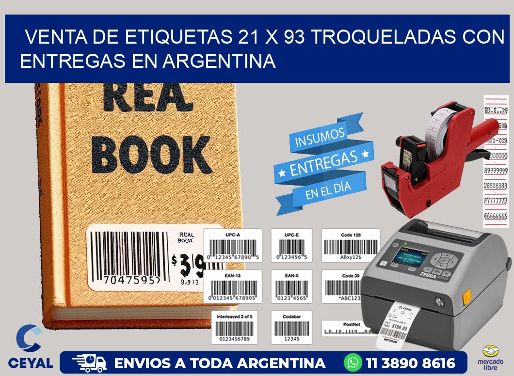 Venta de etiquetas 21 x 93 troqueladas con entregas en Argentina
