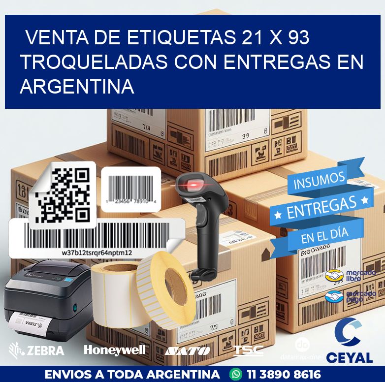 Venta de etiquetas 21 x 93 troqueladas con entregas en Argentina