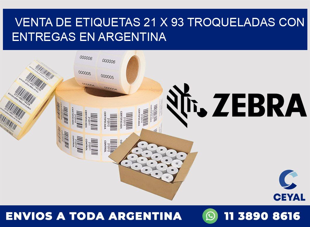 Venta de etiquetas 21 x 93 troqueladas con entregas en Argentina