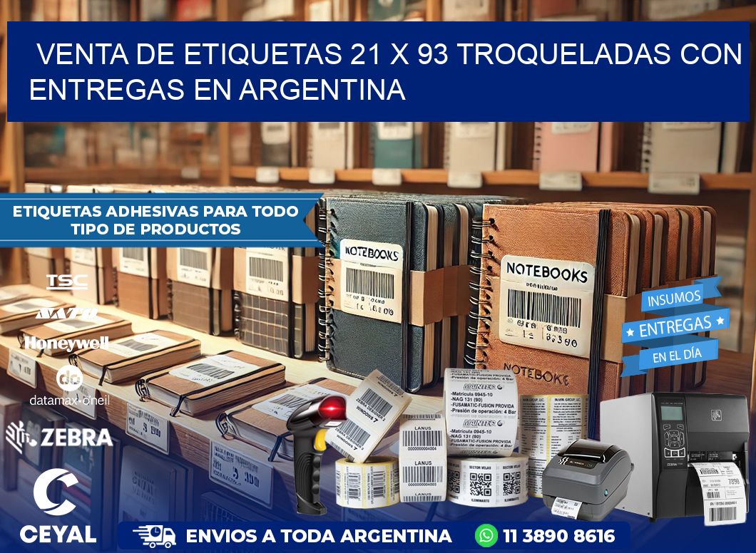 Venta de etiquetas 21 x 93 troqueladas con entregas en Argentina