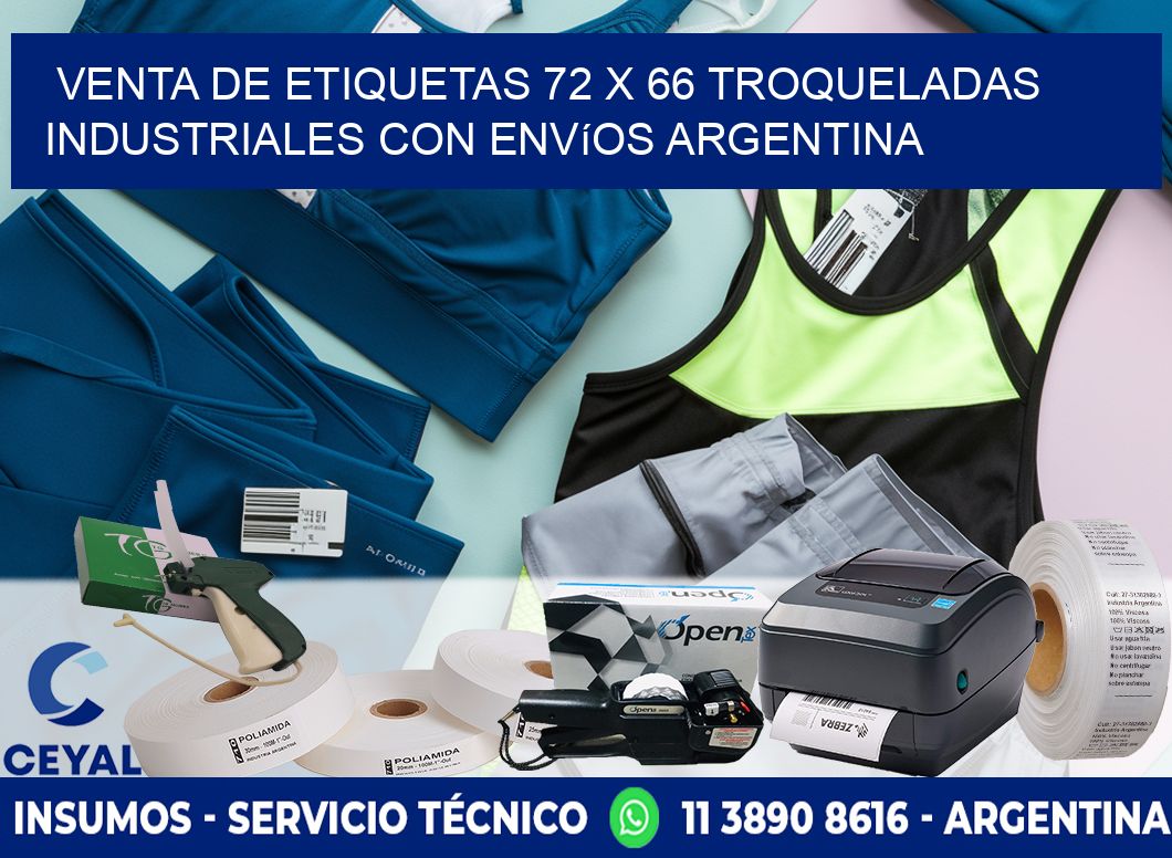 Venta de etiquetas 72 x 66 troqueladas industriales con envíos Argentina