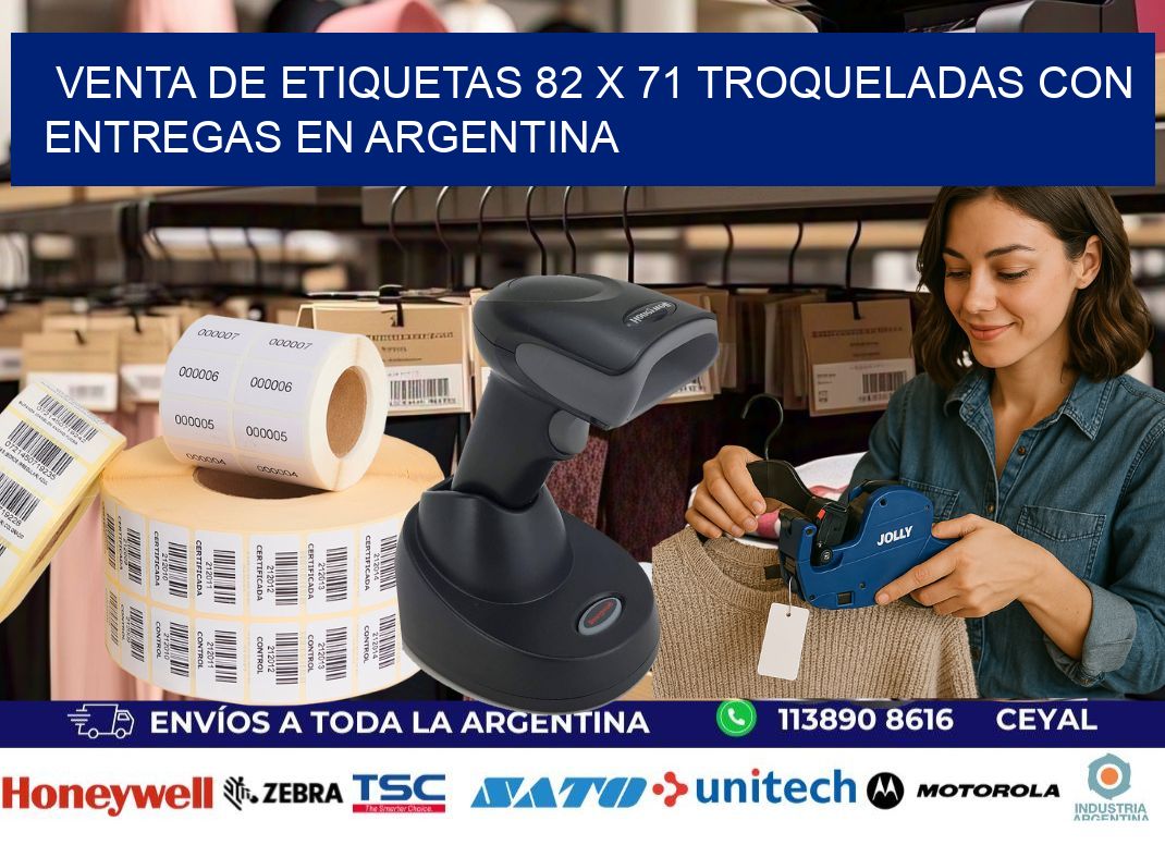 Venta de etiquetas 82 x 71 troqueladas con entregas en Argentina