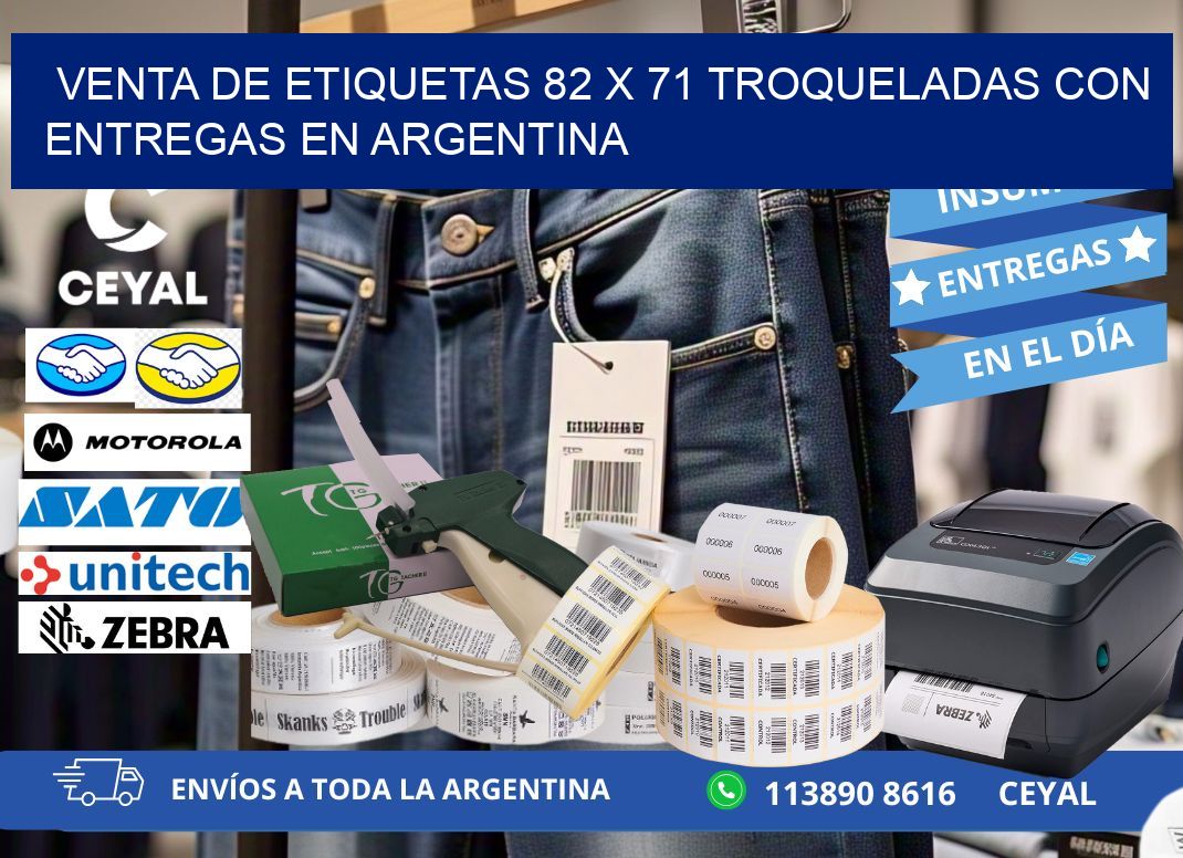 Venta de etiquetas 82 x 71 troqueladas con entregas en Argentina