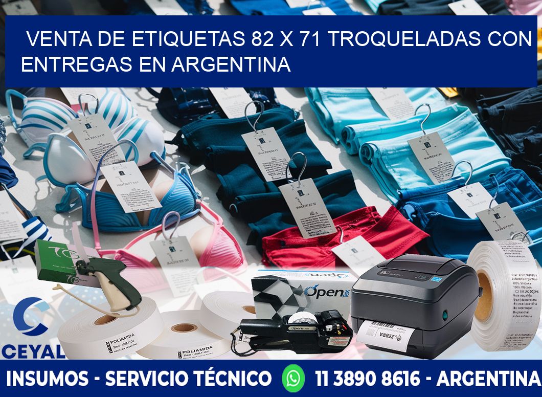 Venta de etiquetas 82 x 71 troqueladas con entregas en Argentina