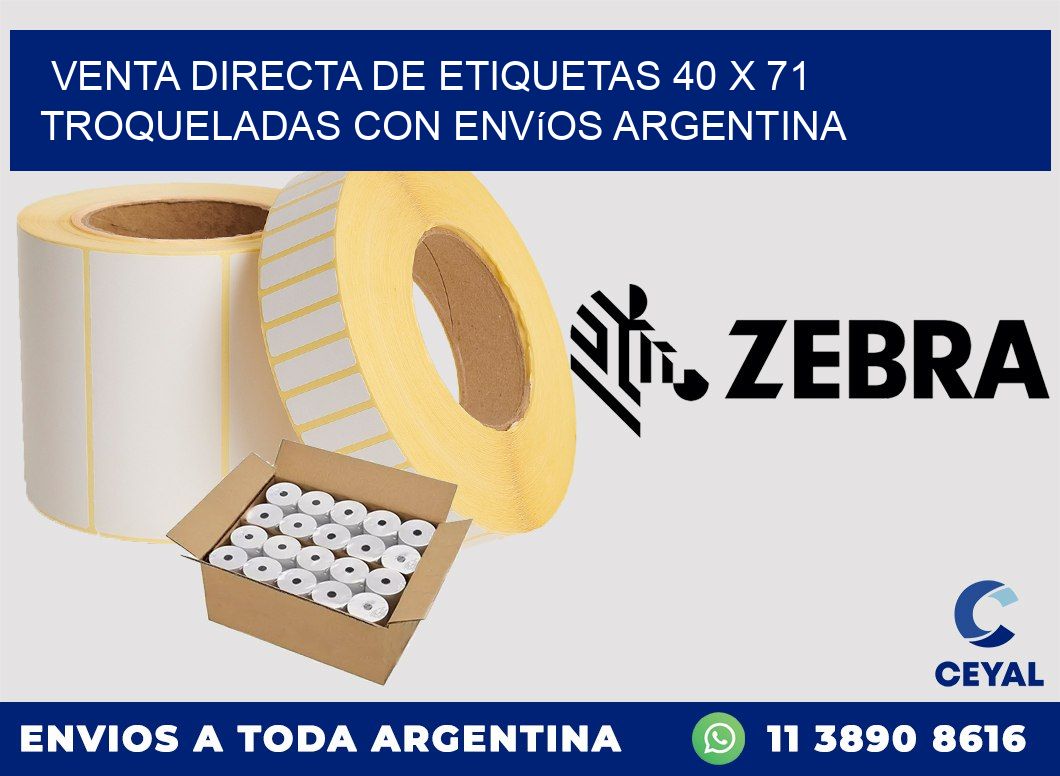 Venta directa de etiquetas 40 x 71 troqueladas con envíos Argentina