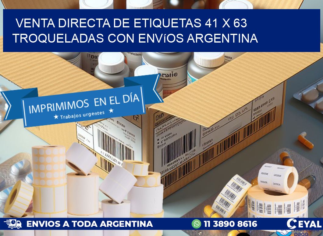 Venta directa de etiquetas 41 x 63 troqueladas con envíos Argentina