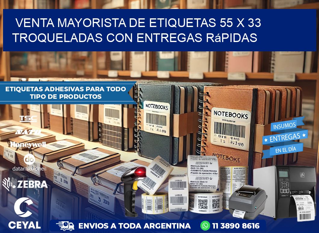 Venta mayorista de etiquetas 55 x 33 troqueladas con entregas rápidas
