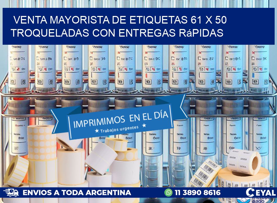 Venta mayorista de etiquetas 61 x 50 troqueladas con entregas rápidas
