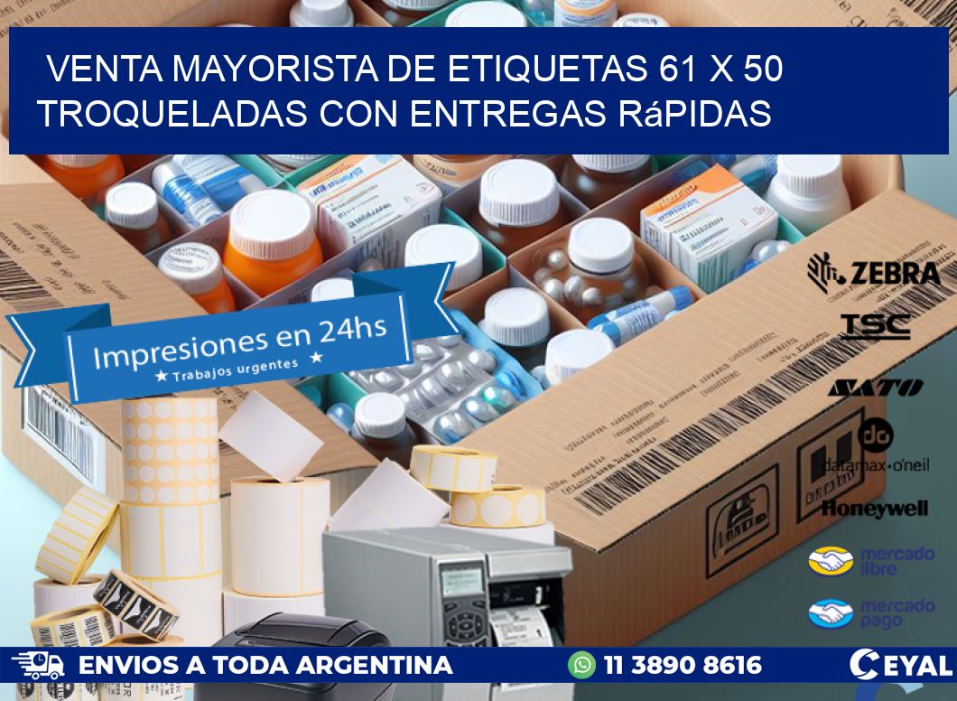 Venta mayorista de etiquetas 61 x 50 troqueladas con entregas rápidas