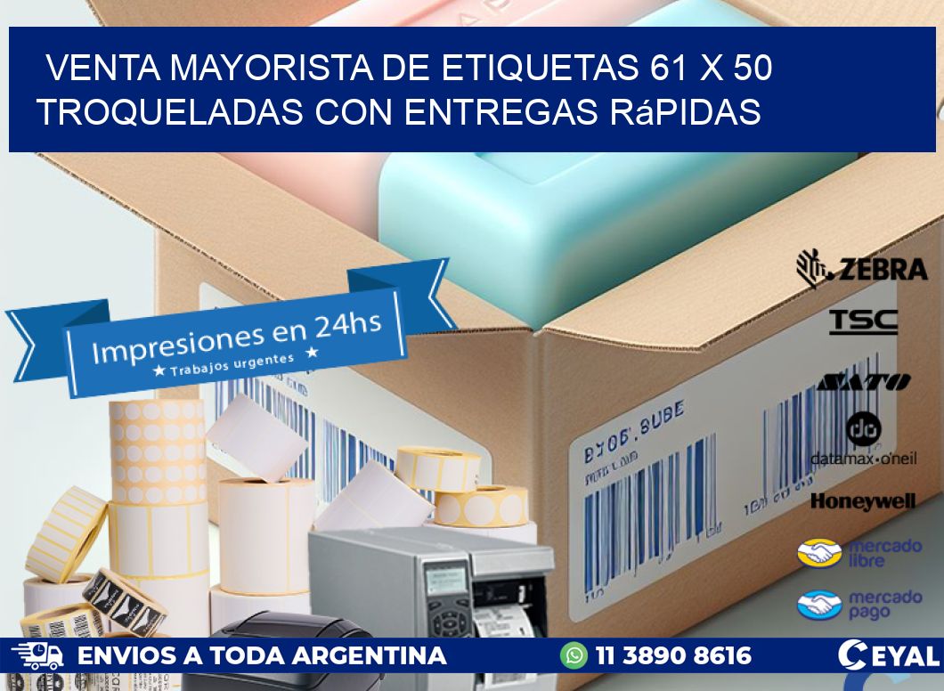 Venta mayorista de etiquetas 61 x 50 troqueladas con entregas rápidas