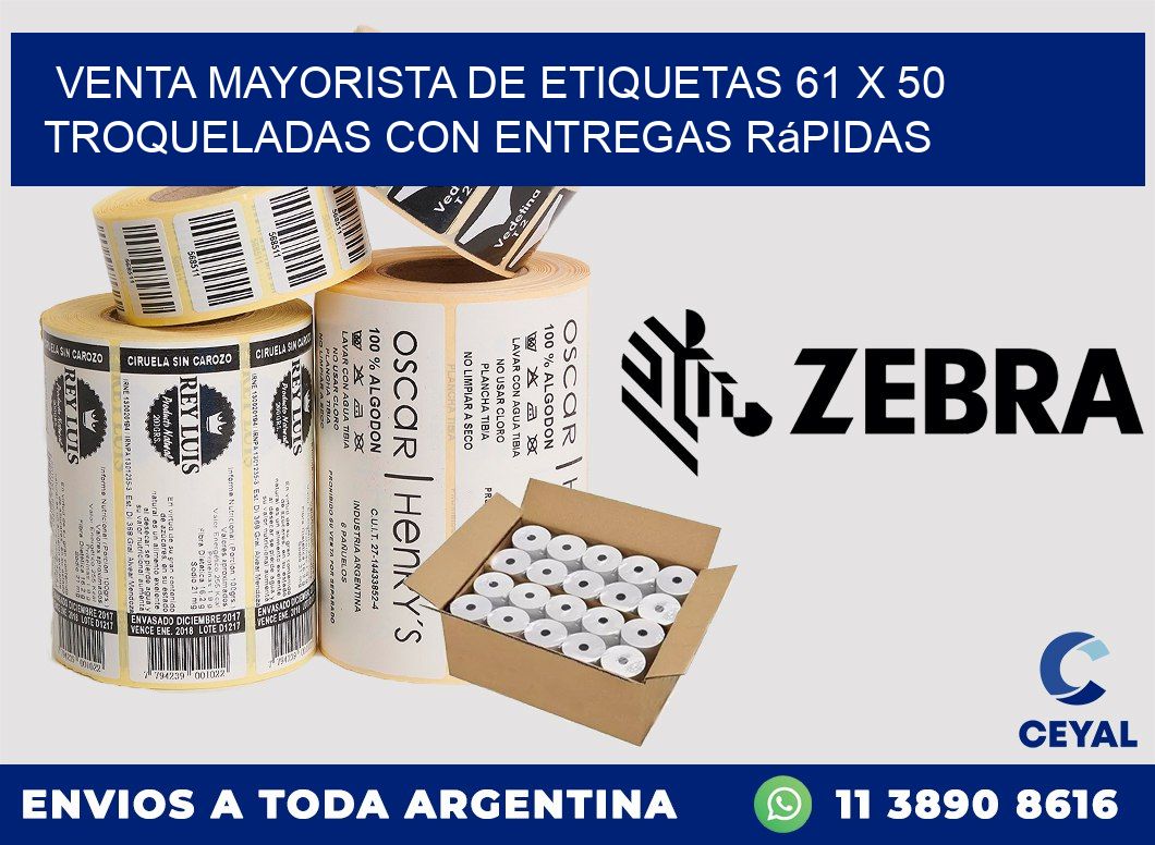 Venta mayorista de etiquetas 61 x 50 troqueladas con entregas rápidas