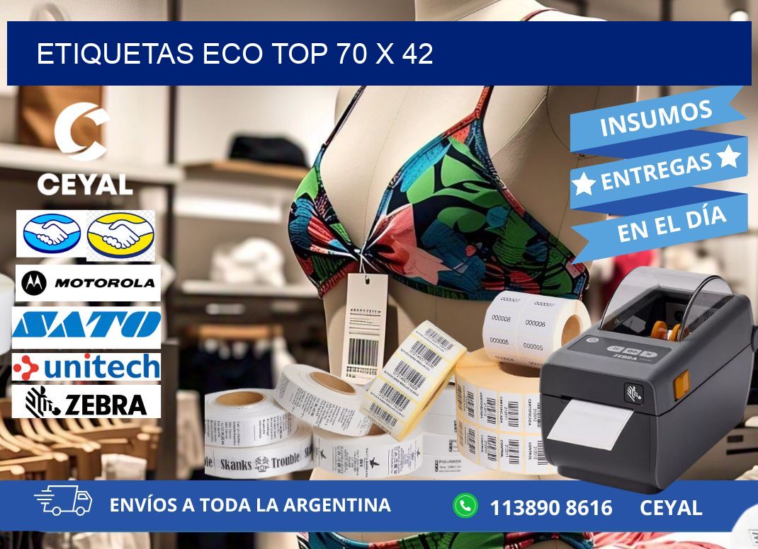 etiquetas eco top 70 x 42