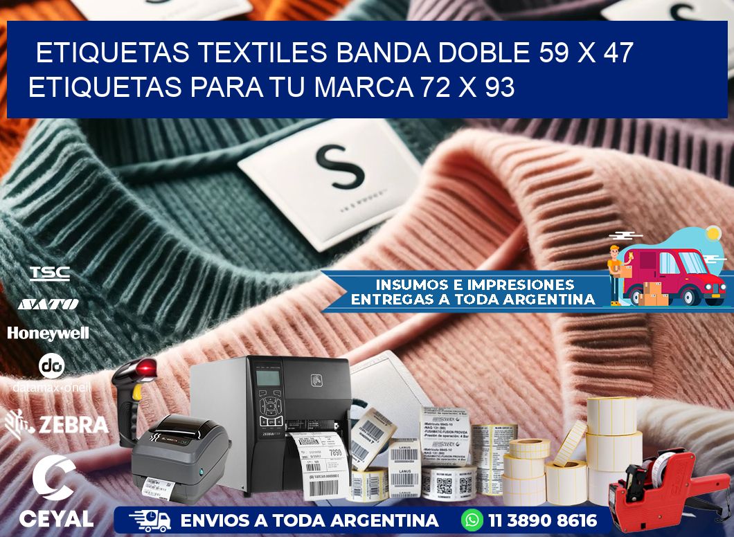 etiquetas textiles banda doble 59 x 47 etiquetas para tu marca 72 x 93