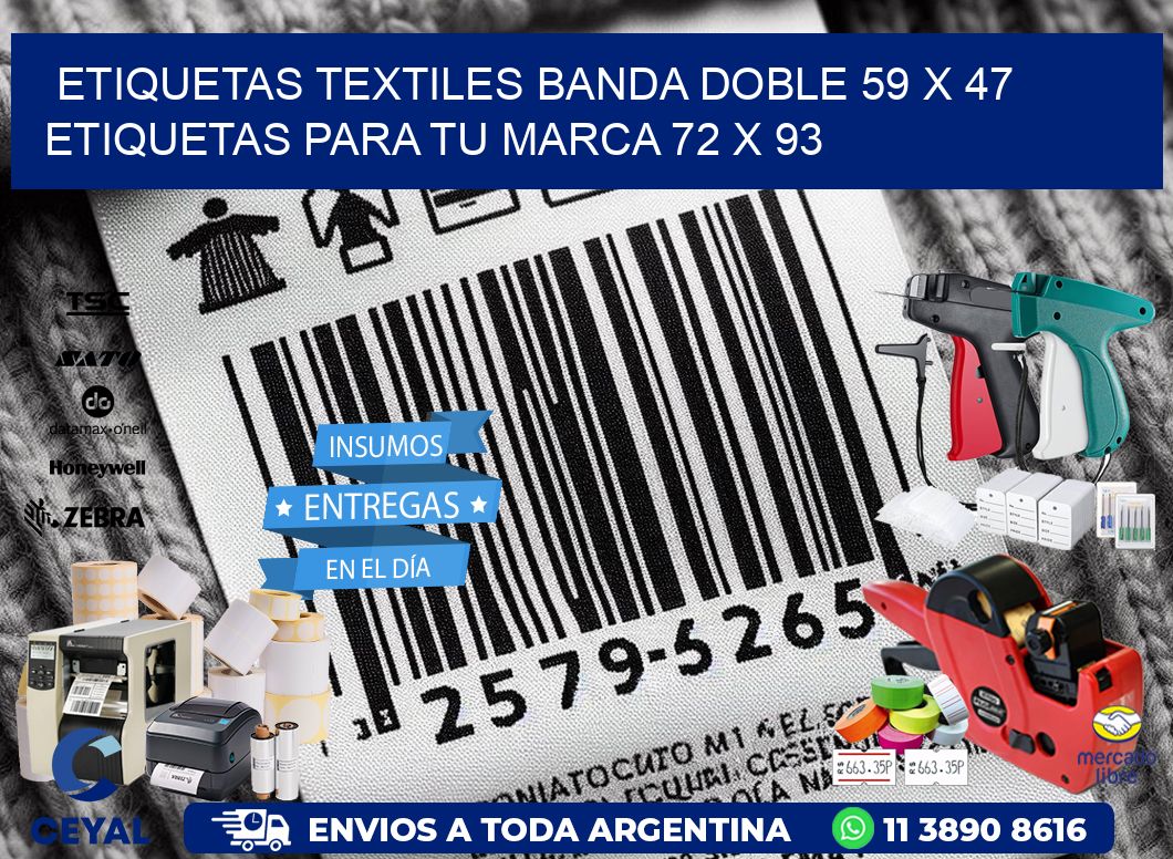 etiquetas textiles banda doble 59 x 47 etiquetas para tu marca 72 x 93