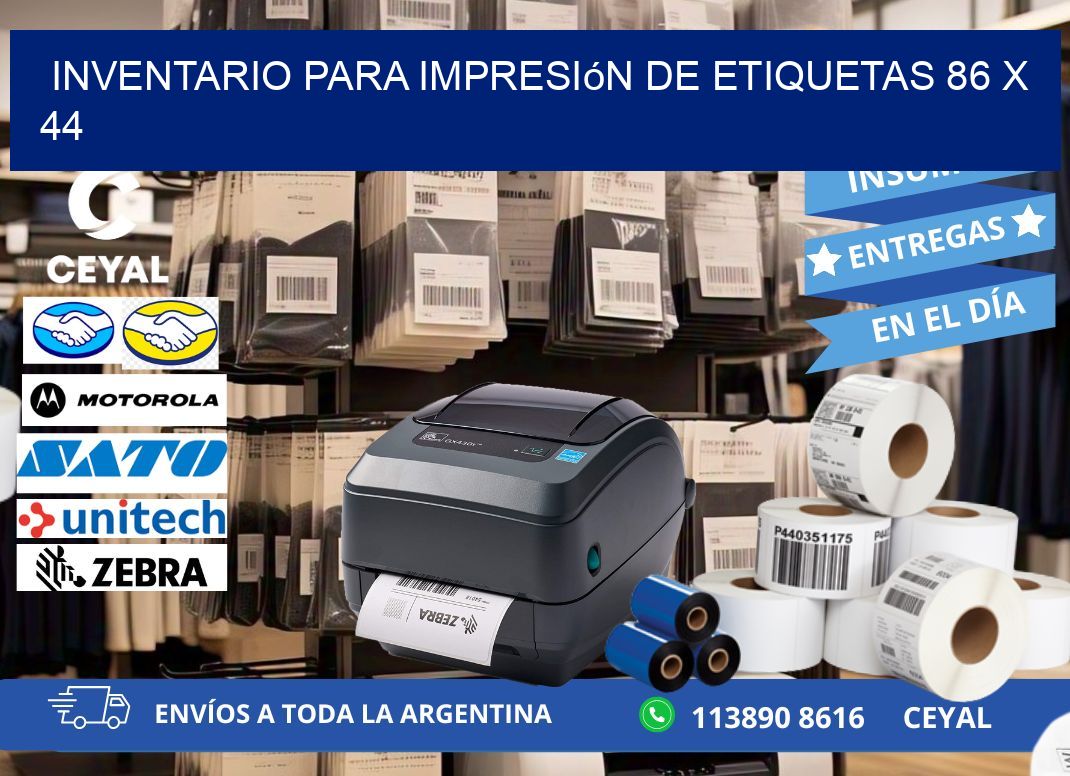 inventario para impresión de etiquetas 86 x 44