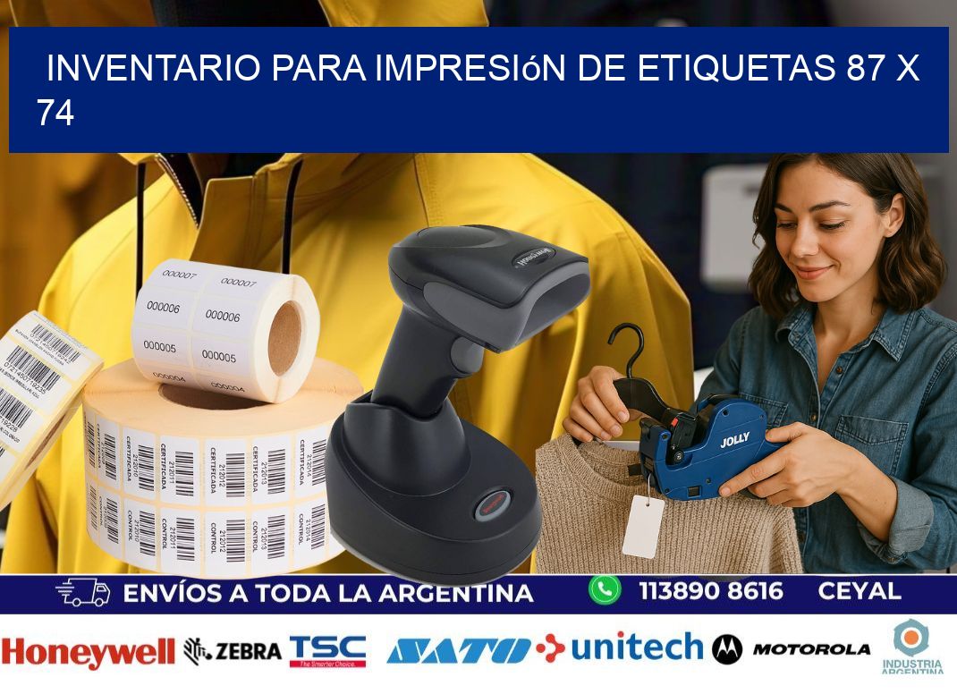 inventario para impresión de etiquetas 87 x 74