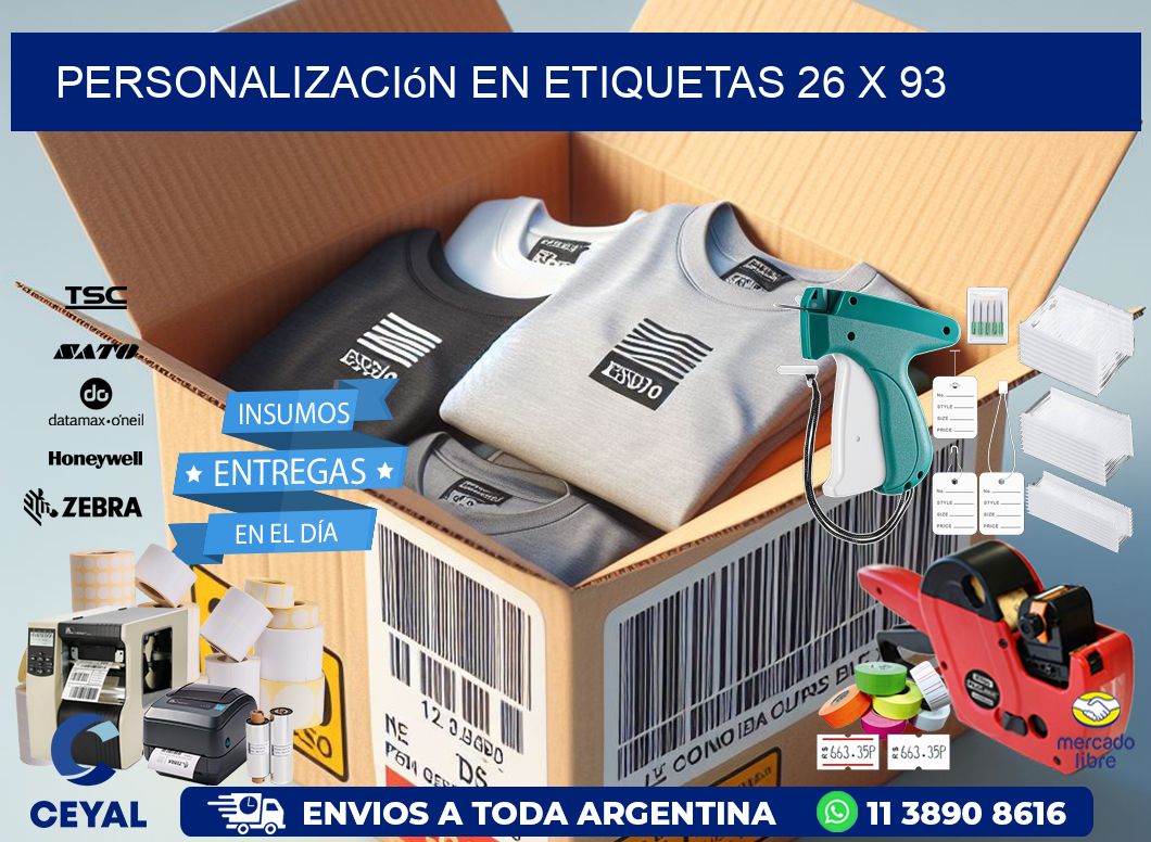 personalización en etiquetas 26 x 93
