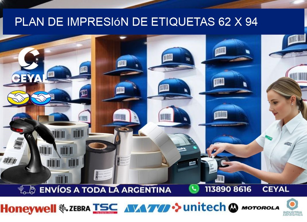 plan de impresión de etiquetas 62 x 94