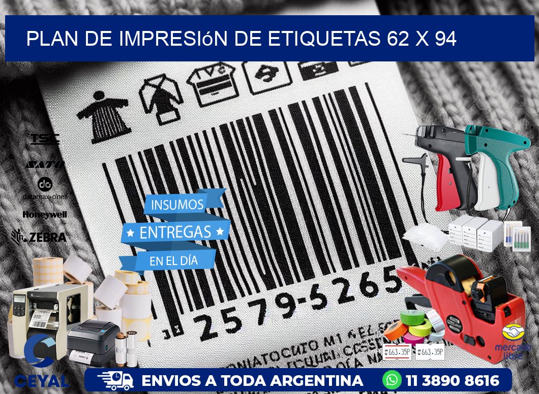 plan de impresión de etiquetas 62 x 94
