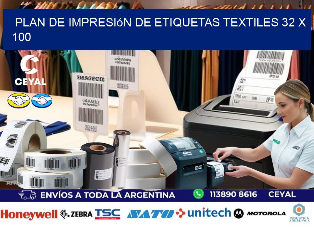 plan de impresión de etiquetas textiles 32 x 100